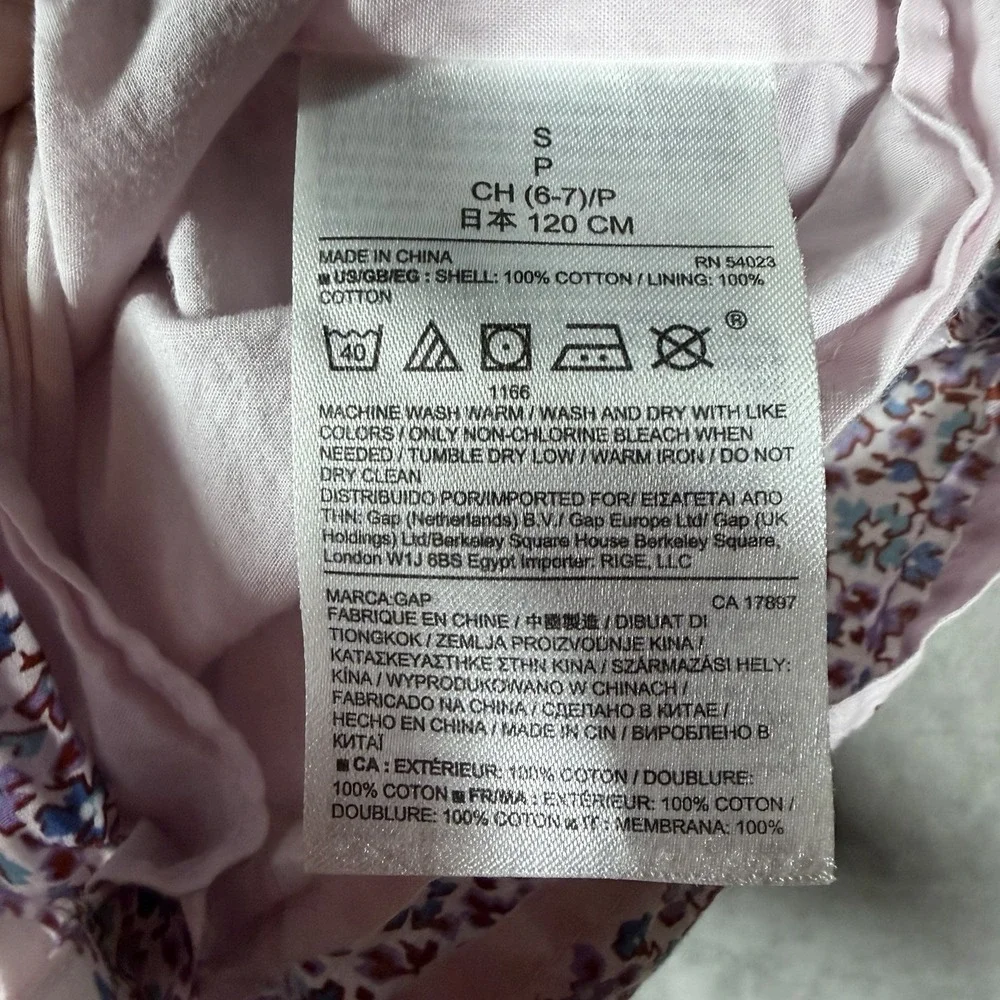 Gap Kids Ditsy Floral Button Front Dress Size 6/7 Pink Cottage Country Farmhouse